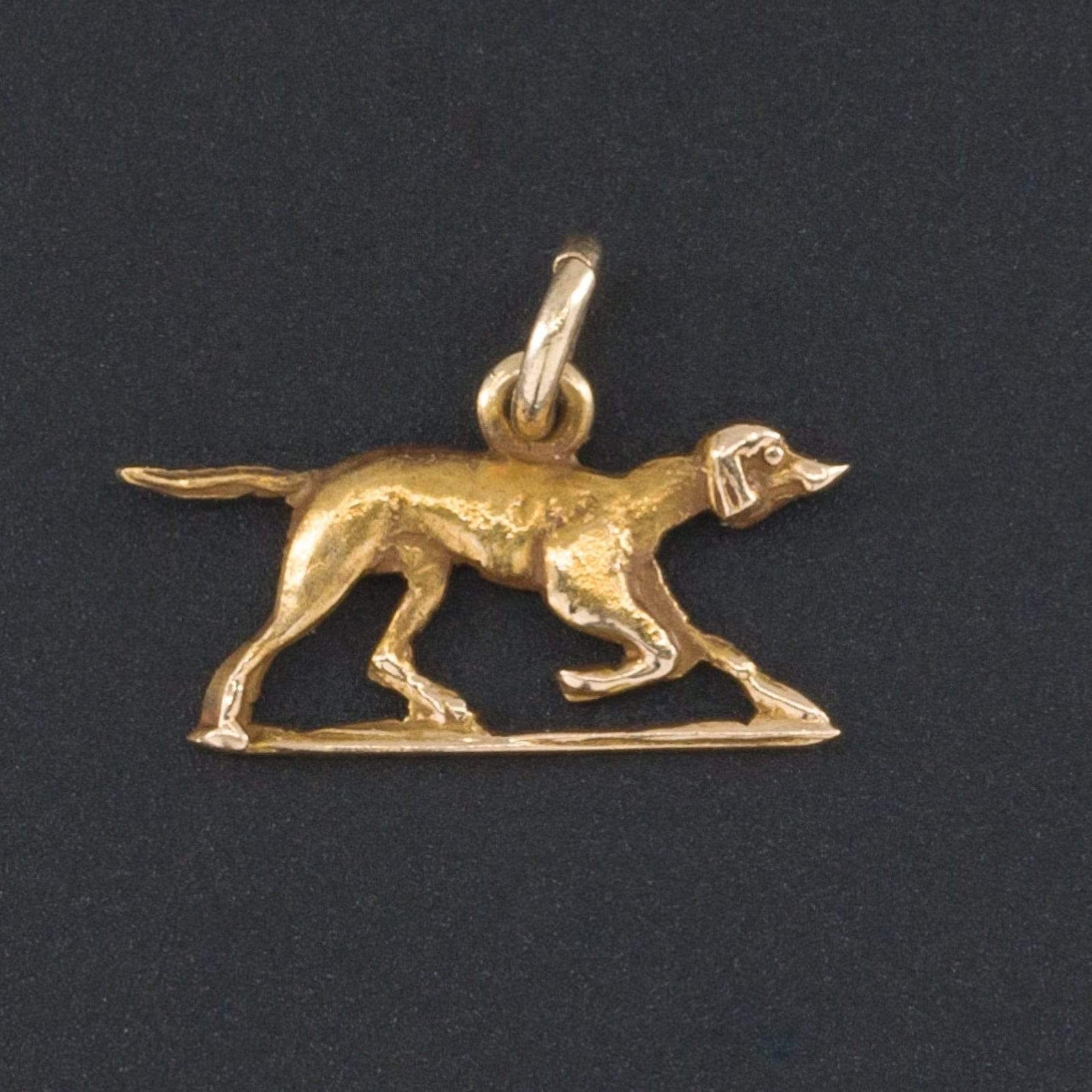 Pointer Dog Charm | 14k Gold Charm - Trademark Antiques