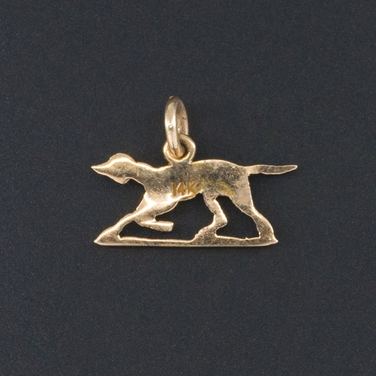 Pointer Dog Charm | 14k Gold Charm - Trademark Antiques