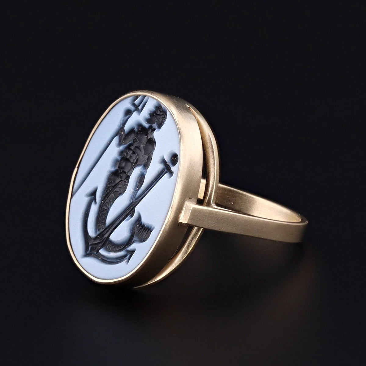 Poseidon or Neptune Ring | Intaglio Ring - Trademark Antiques