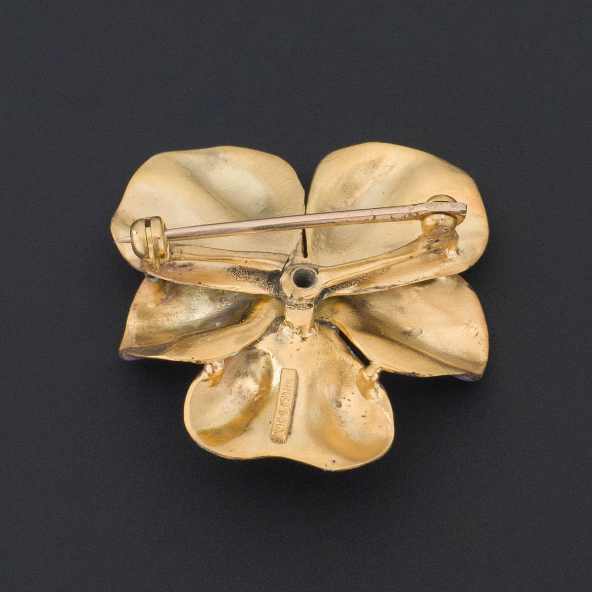 Purple Pansy Brooch | Vintage Pansy Brooch - Trademark Antiques
