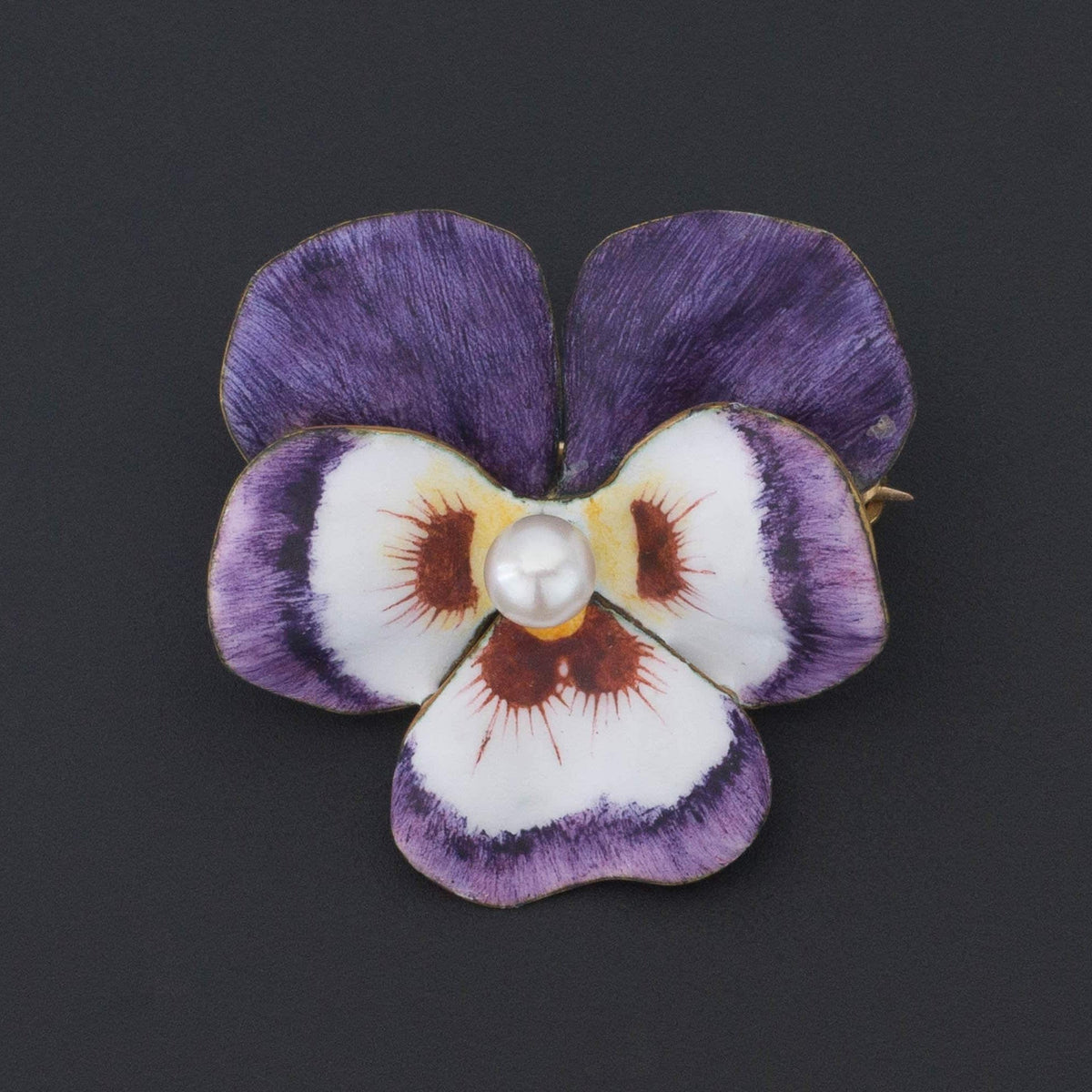 Purple Pansy Brooch | Vintage Pansy Brooch - Trademark Antiques