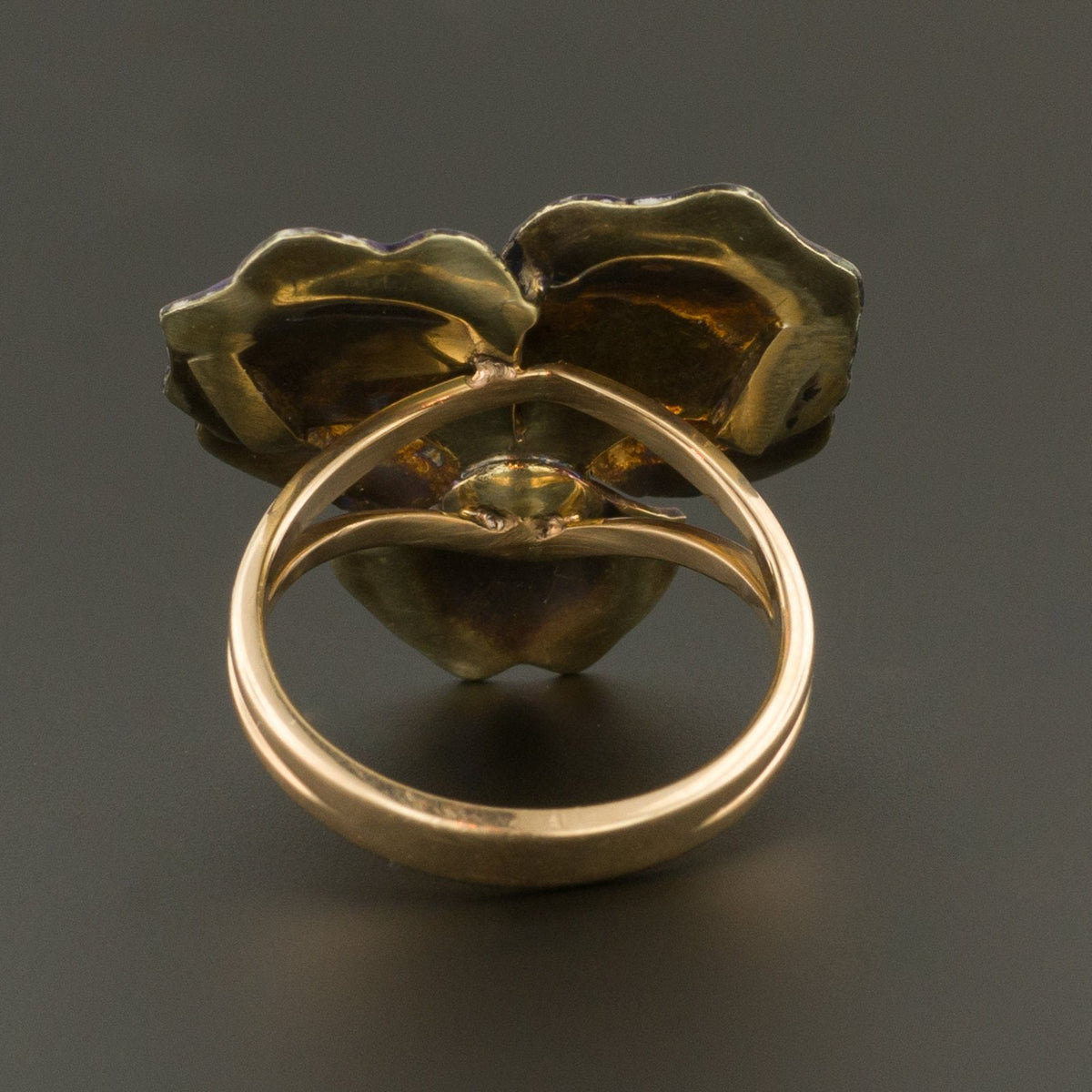 Purple Pansy Ring | 14k Gold Ring - Trademark Antiques
