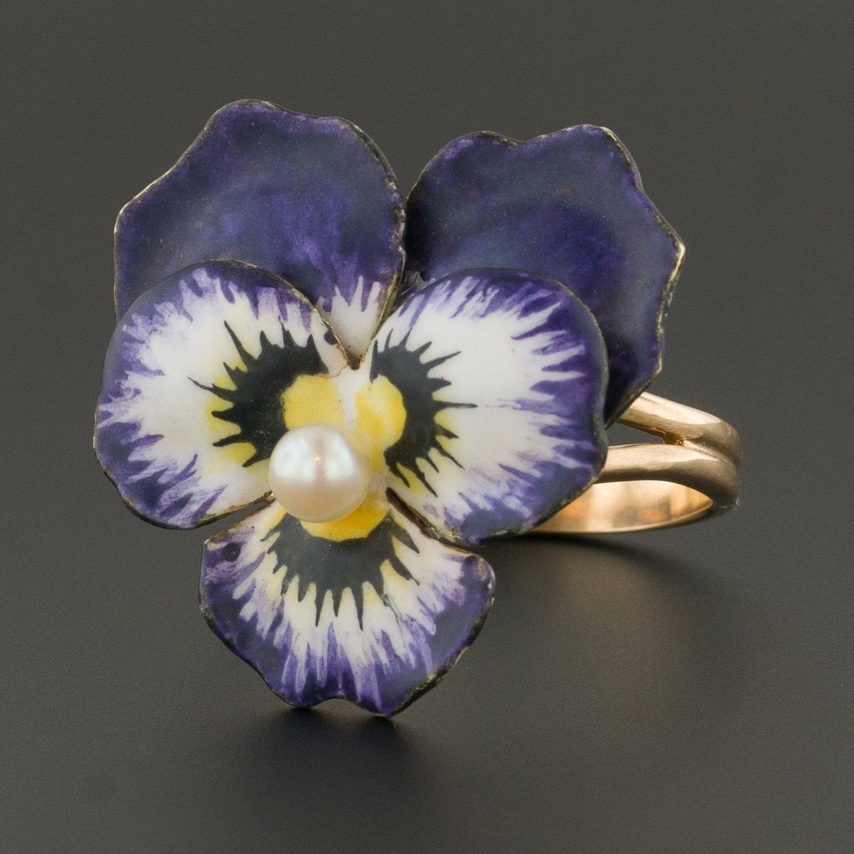 Purple Pansy Ring | 14k Gold Ring - Trademark Antiques