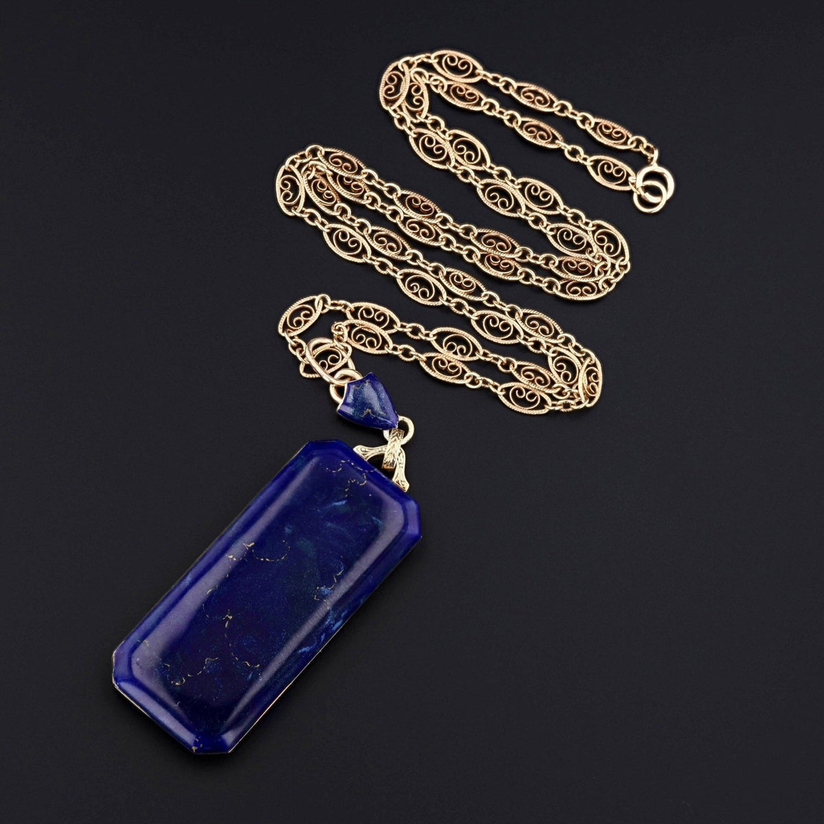 RESERVED for F - Antique Enamel Locket Pendant of 14k Gold - Trademark Antiques