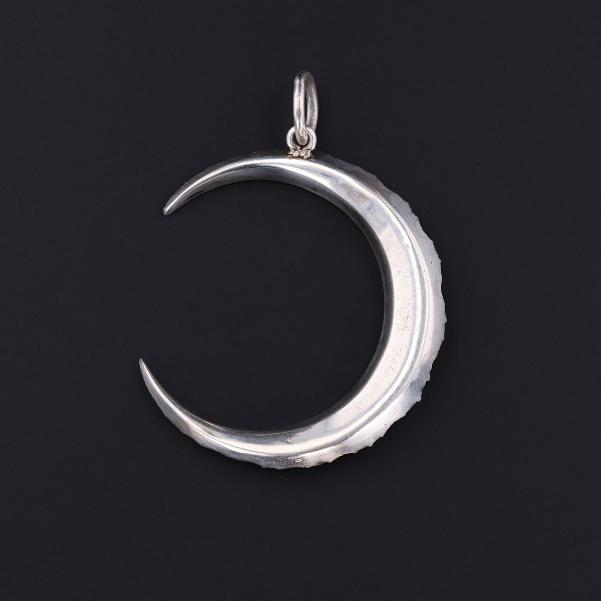 RESERVED for J. - Antique Paste Glass Crescent Moon Pendant | Sterling Silver Paste Pendant - Trademark Antiques