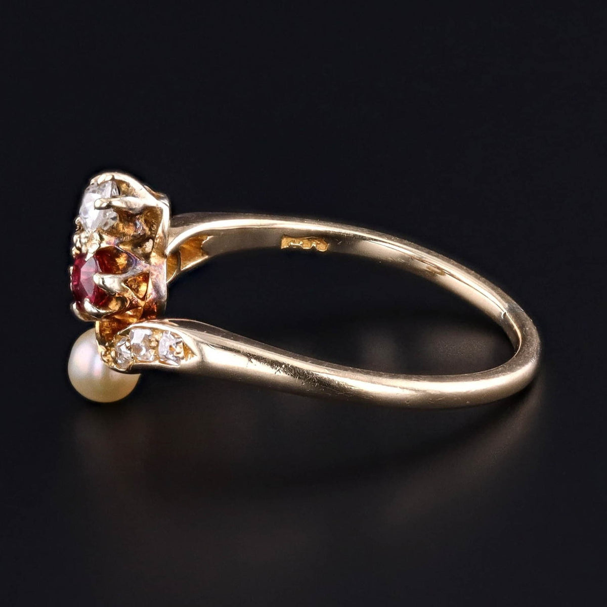RESERVED for J - Antique Victorian Gemstone Ring of 18k Gold - Trademark Antiques