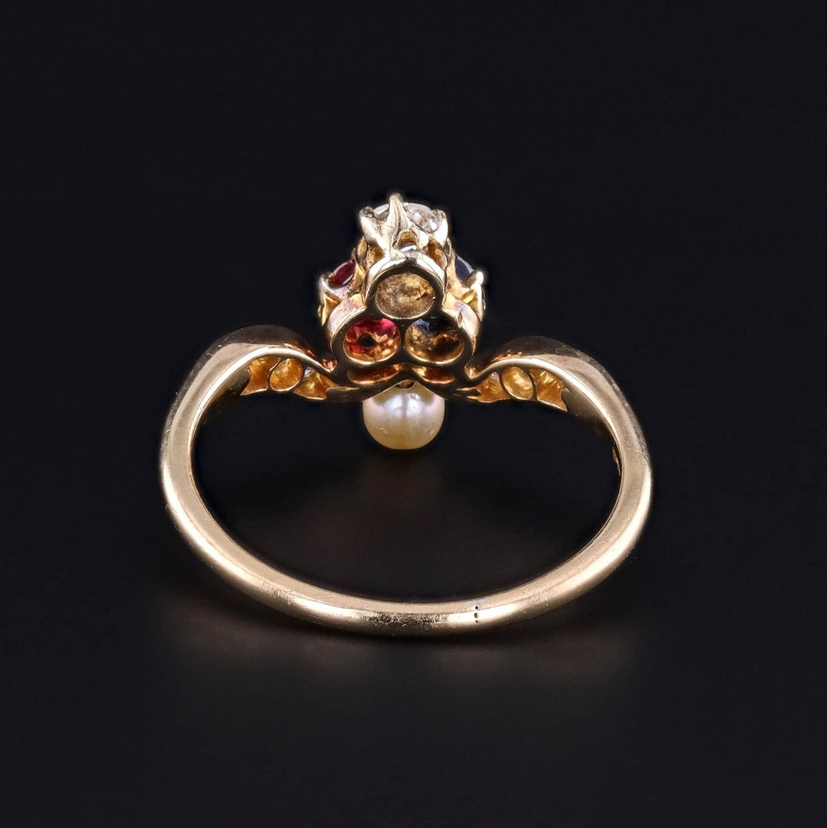 RESERVED for J - Antique Victorian Gemstone Ring of 18k Gold - Trademark Antiques