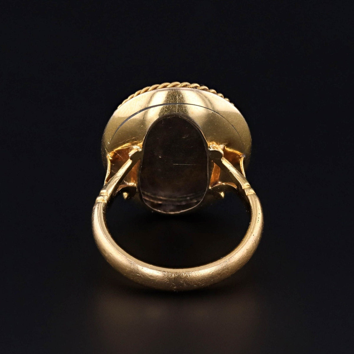 Reserved for M - Antique Enamel Cherub Ring of 22ct Gold - Trademark Antiques