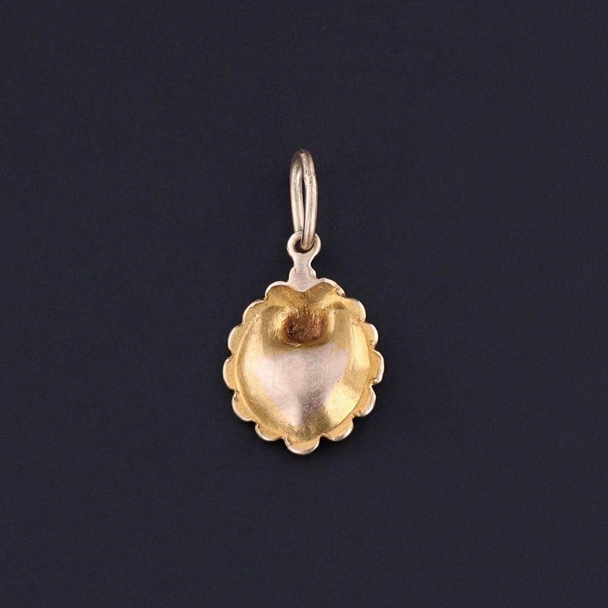 RESERVED for M. - Antique Shell Charm of 14k Gold - Trademark Antiques