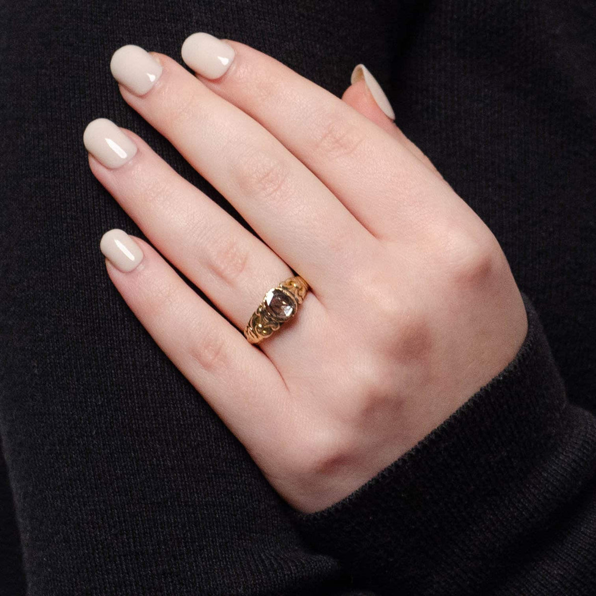 RESERVED for N. - Georgian Rose Cut Diamond Ring of 14k Gold - Trademark Antiques