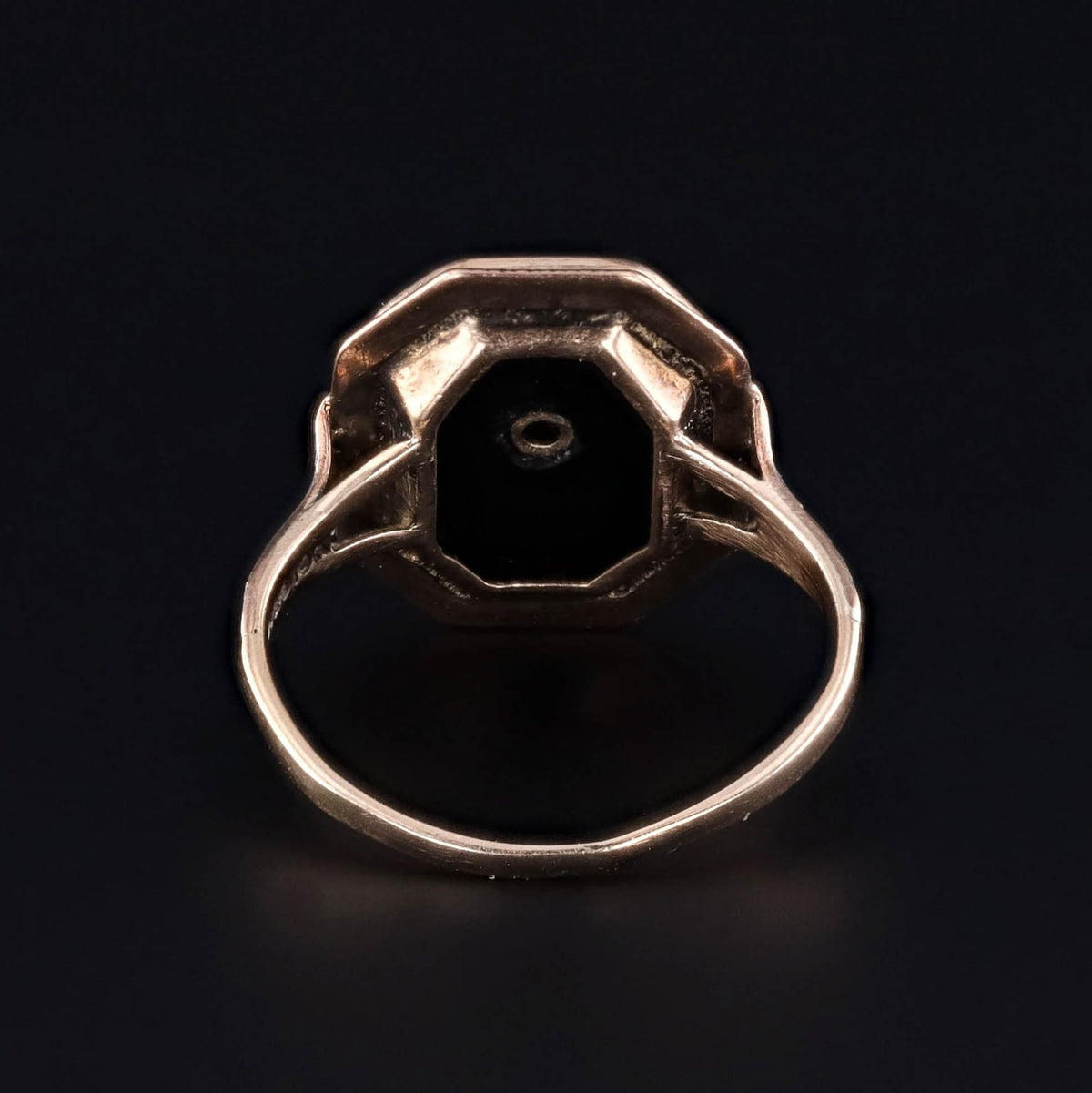 RESERVED for R - Antique Onyx Daisy Conversion Ring of 10k Yellow and White Gold - Trademark Antiques