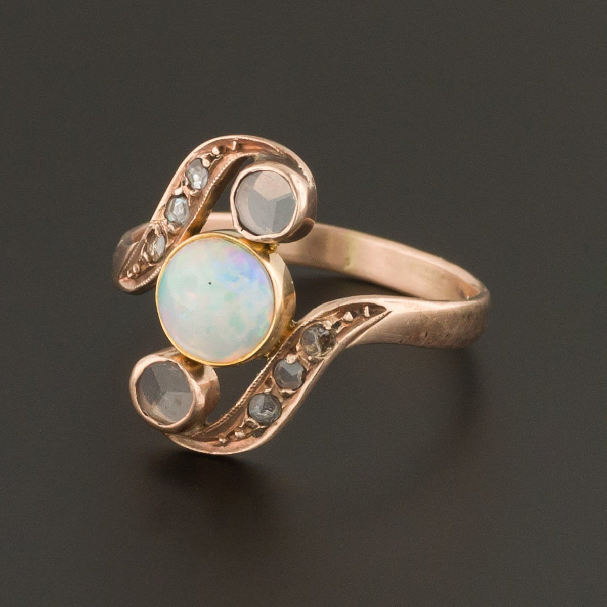 RESERVED for R - Antique Opal and Topaz Ring - Trademark Antiques