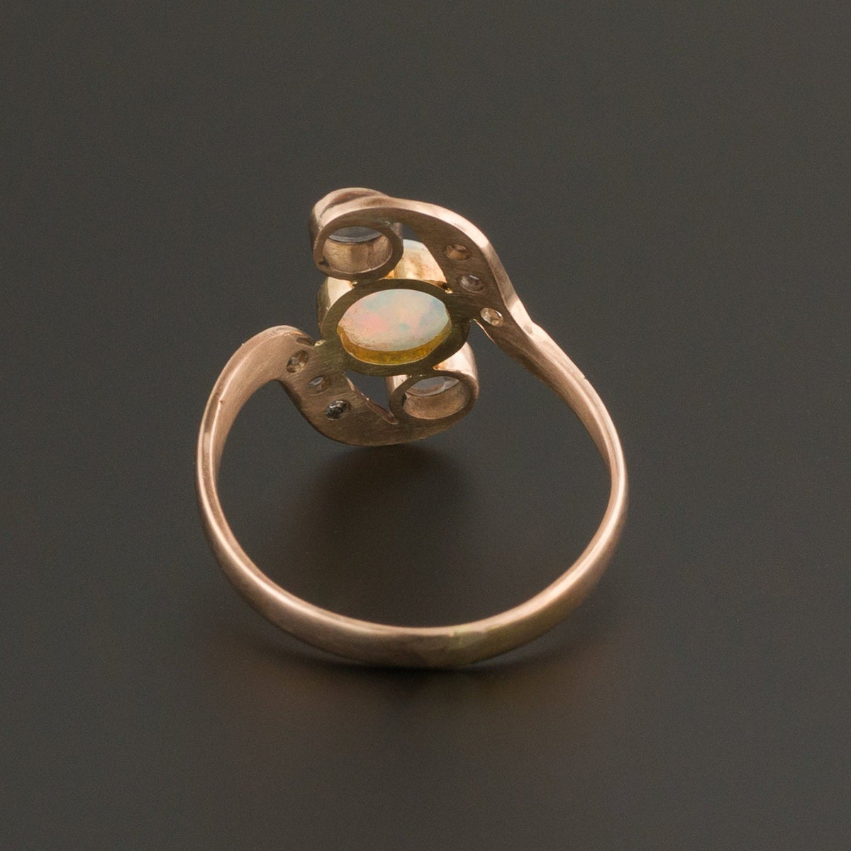 RESERVED for R - Antique Opal and Topaz Ring - Trademark Antiques