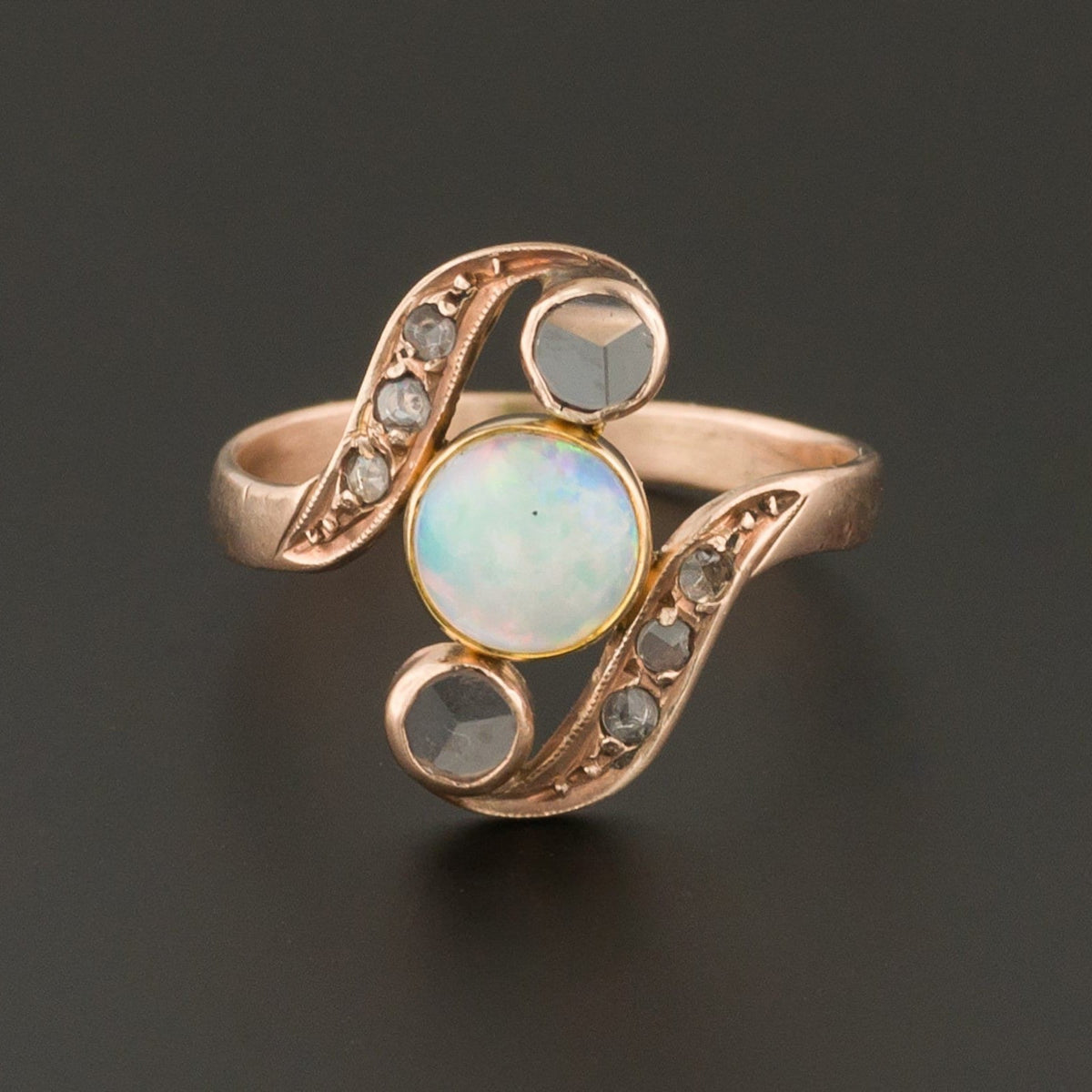 RESERVED for R - Antique Opal and Topaz Ring - Trademark Antiques