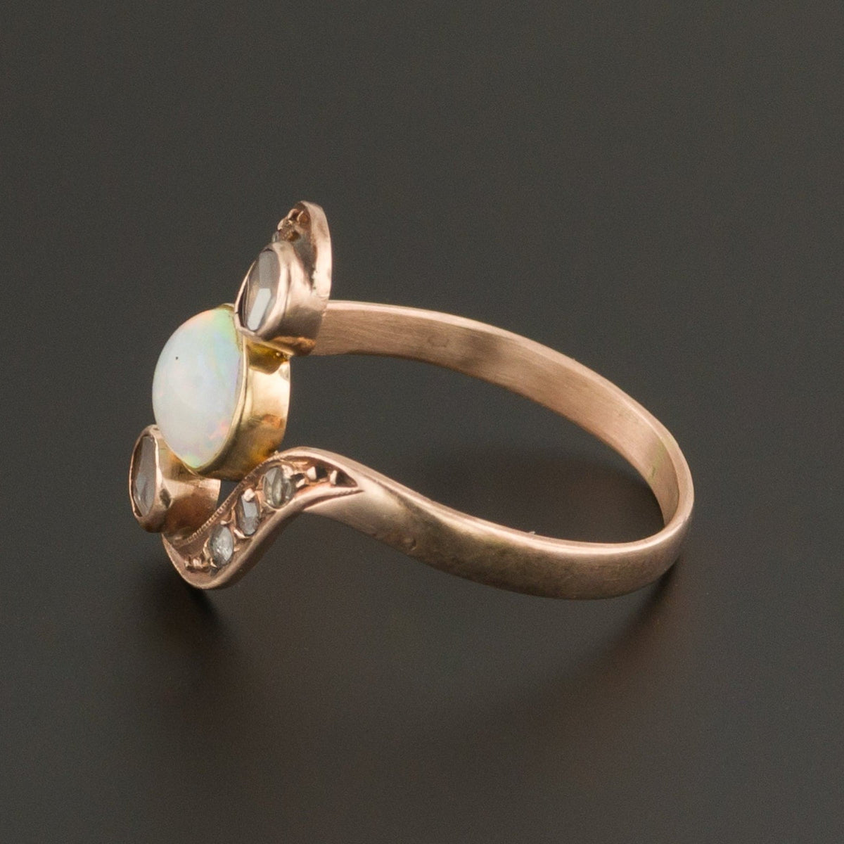 RESERVED for R - Antique Opal and Topaz Ring - Trademark Antiques