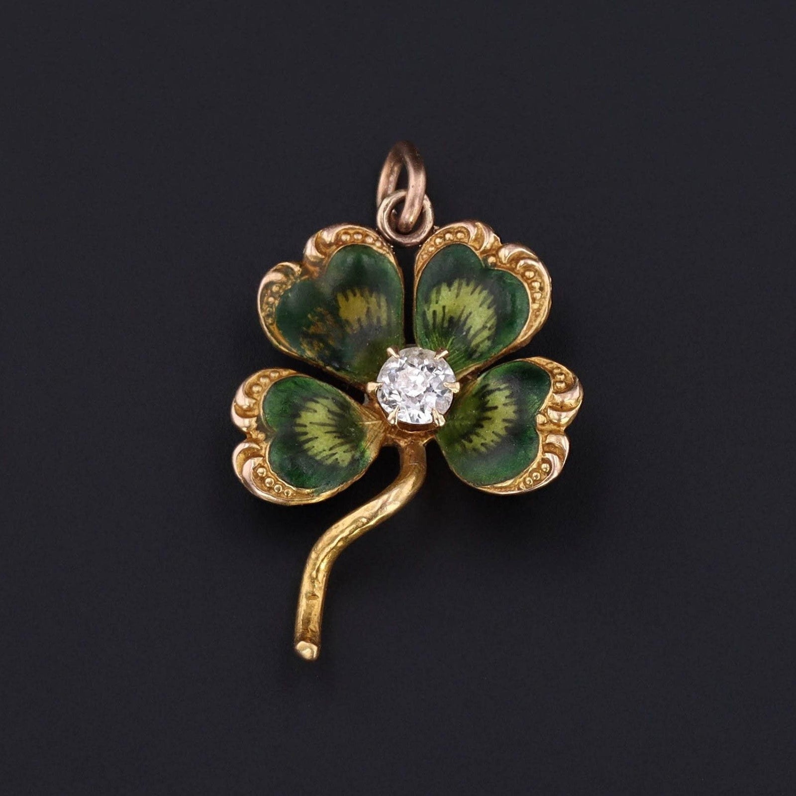 RESERVED for S. - Clover Charm | Antique Clover Charm - Trademark Antiques