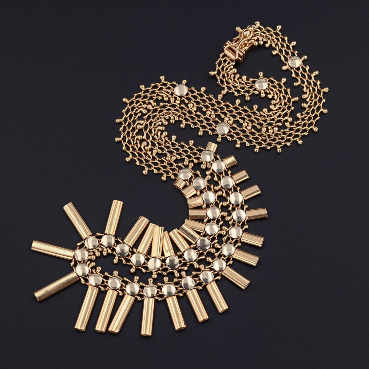 RESERVED - Vintage Fringe Necklace of 18k Gold - Trademark Antiques