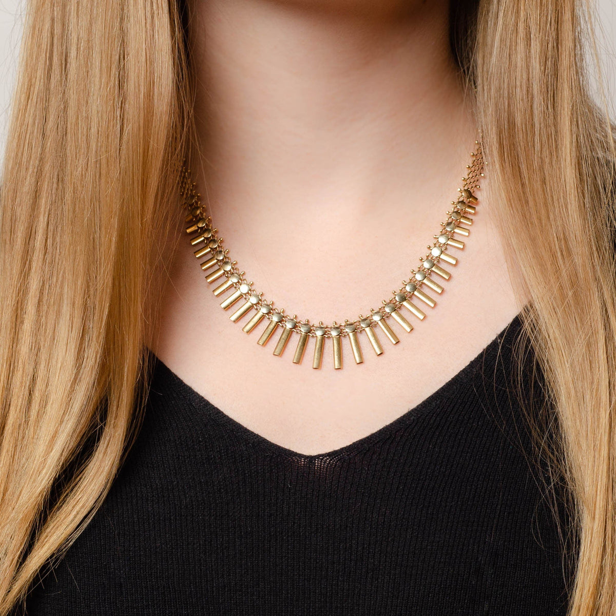 RESERVED - Vintage Fringe Necklace of 18k Gold - Trademark Antiques