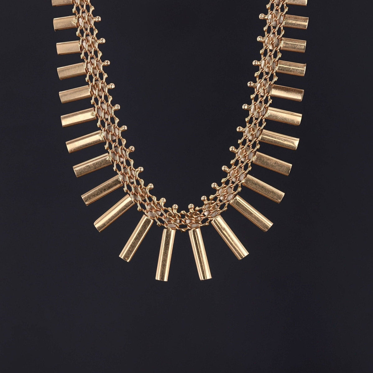 RESERVED - Vintage Fringe Necklace of 18k Gold - Trademark Antiques
