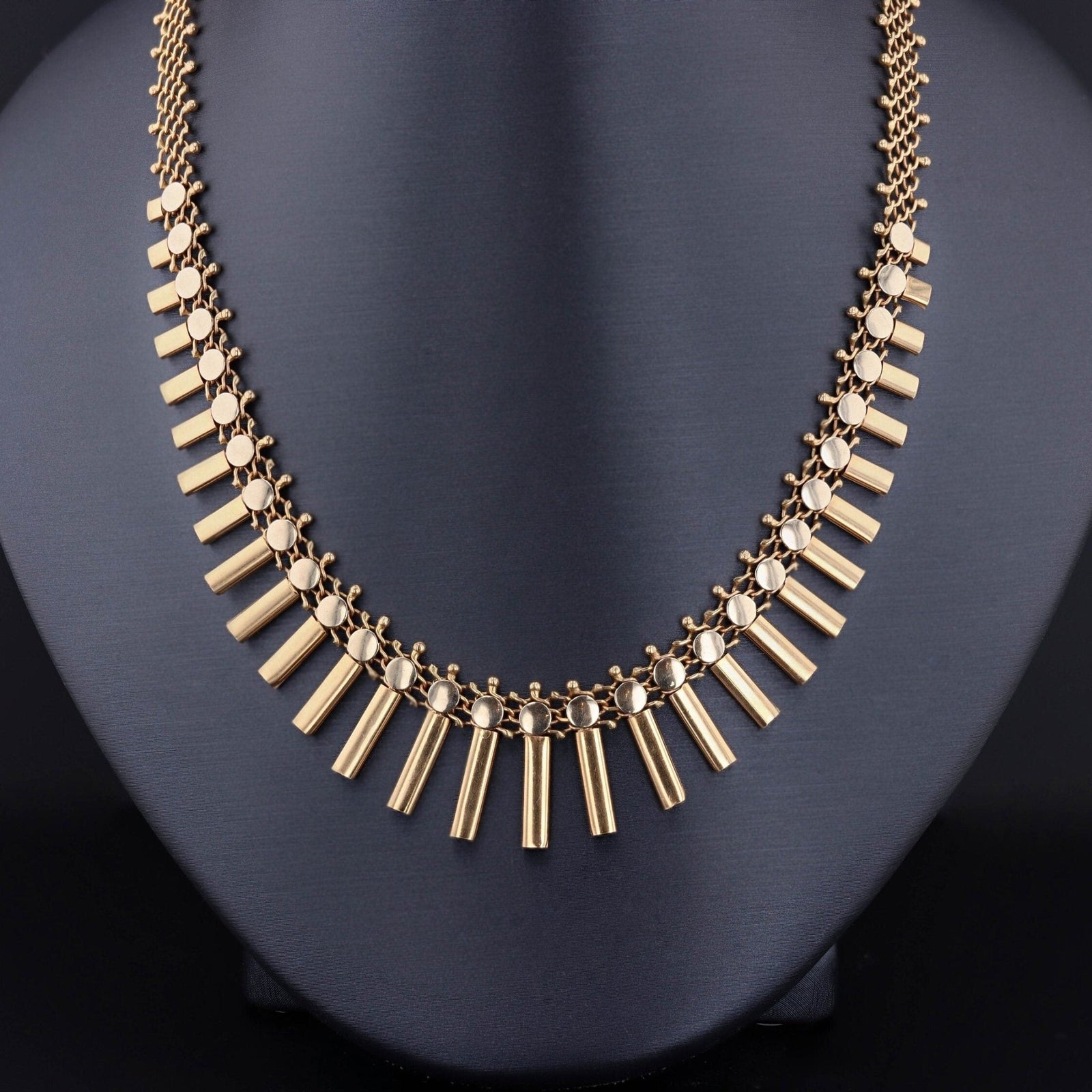 RESERVED - Vintage Fringe Necklace of 18k Gold - Trademark Antiques