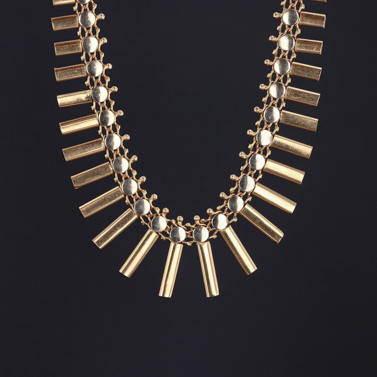 RESERVED - Vintage Fringe Necklace of 18k Gold - Trademark Antiques