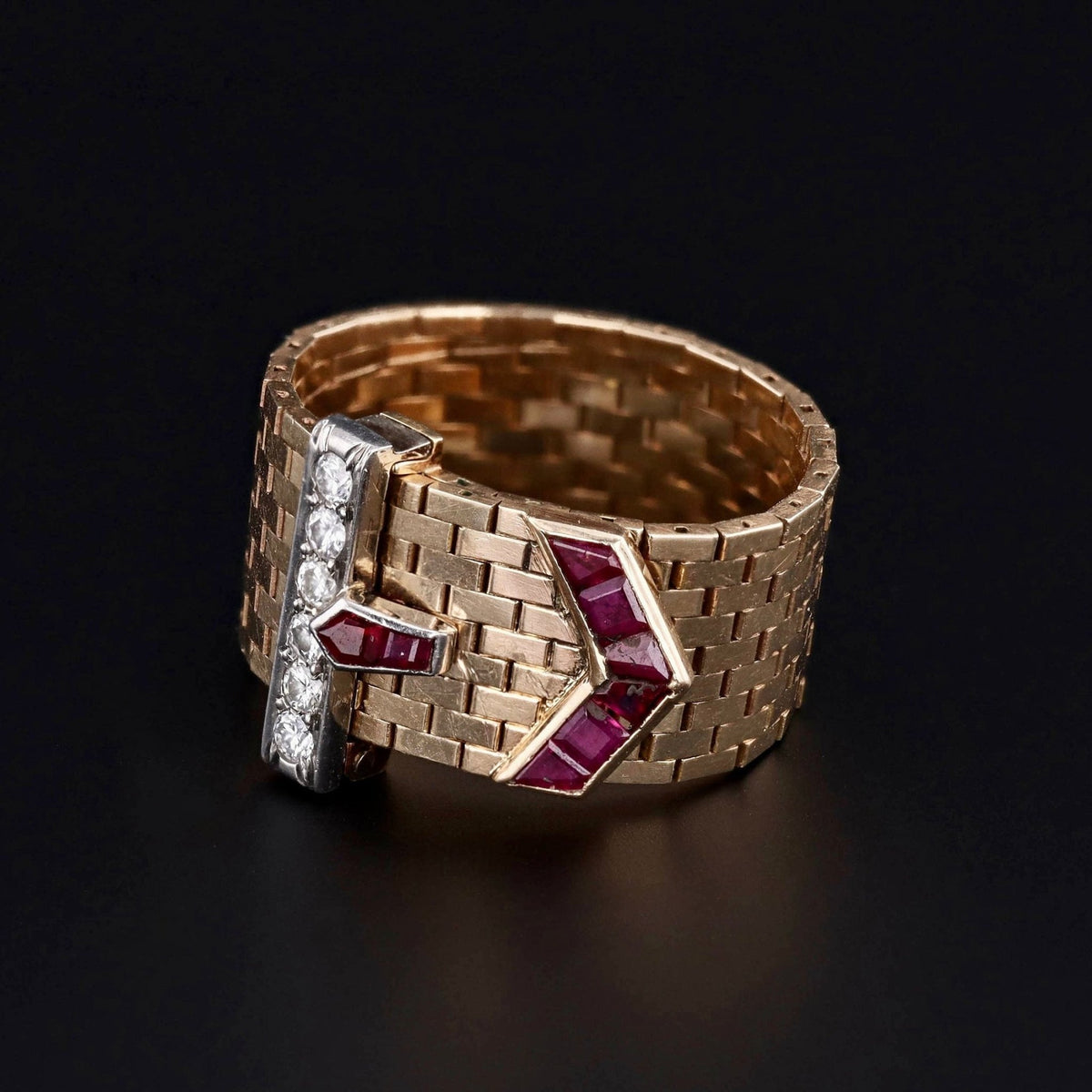 Retro Buckle Ring | Vintage Belt Buckle Ring - Trademark Antiques
