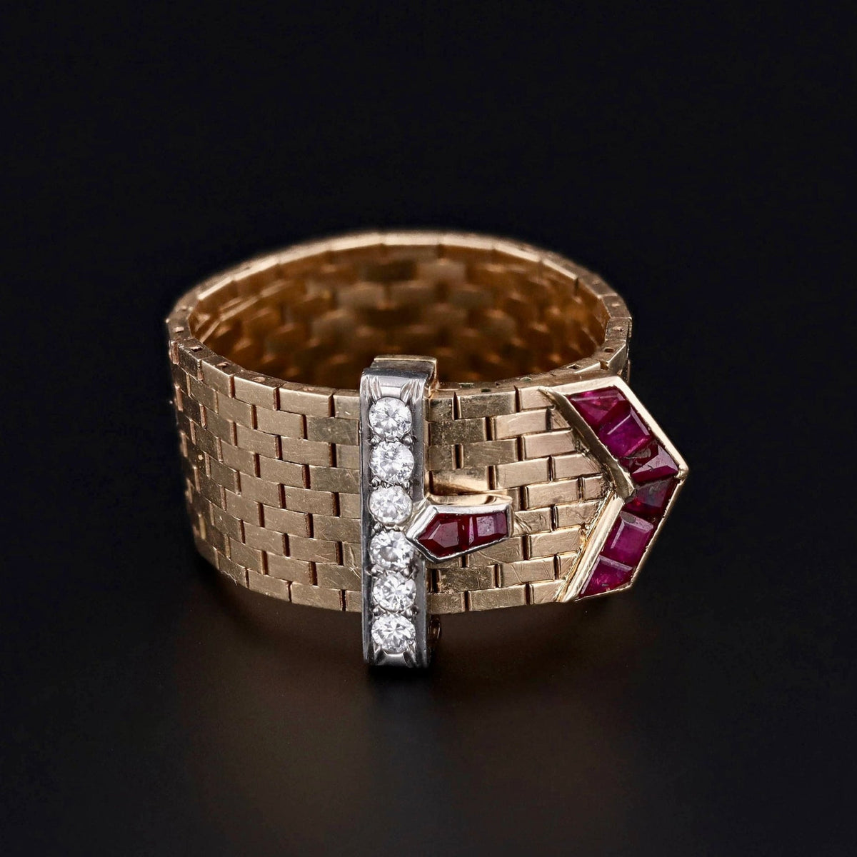Retro Buckle Ring | Vintage Belt Buckle Ring - Trademark Antiques