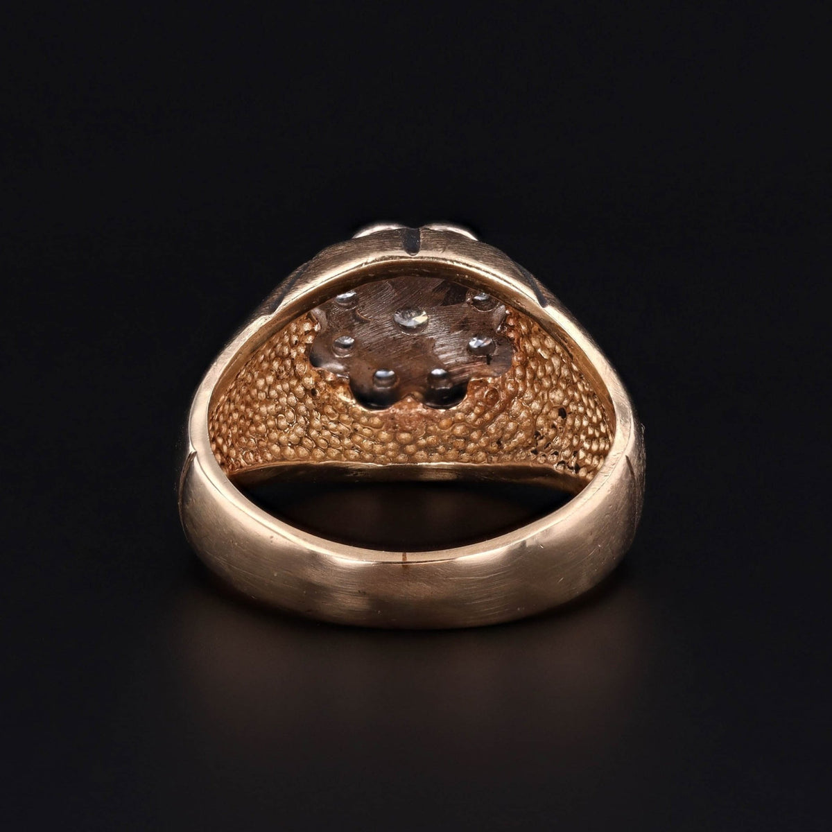 Retro Men's Diamond Cluster Ring of 10k Gold - Trademark Antiques