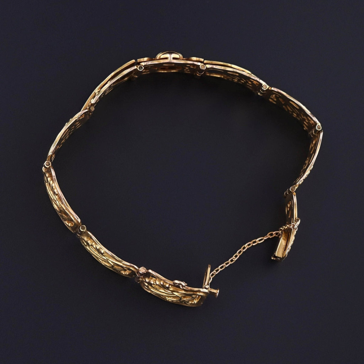 Riker Brothers Art Nouveau Insect Bracelet of 14k Gold - Trademark Antiques