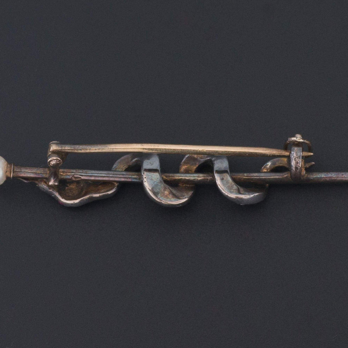 Rod of Asclepius Brooch | Antique Diamond Snake Brooch - Trademark Antiques