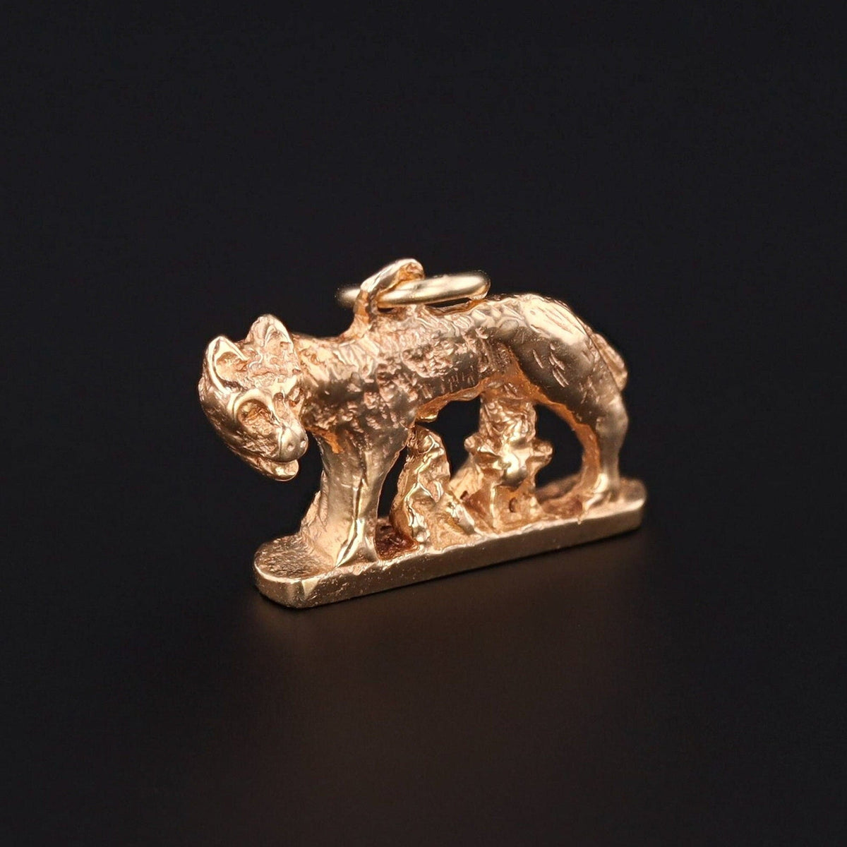 Romulus &amp; Remus Charm | 14k Gold Charm - Trademark Antiques