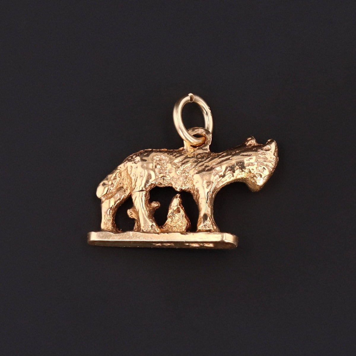Romulus &amp; Remus Charm | 14k Gold Charm - Trademark Antiques