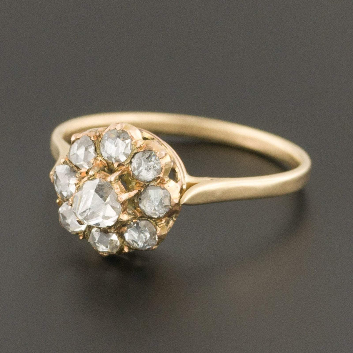 Rose Cut Diamond Ring | Antique Pin Conversion Ring - Trademark Antiques