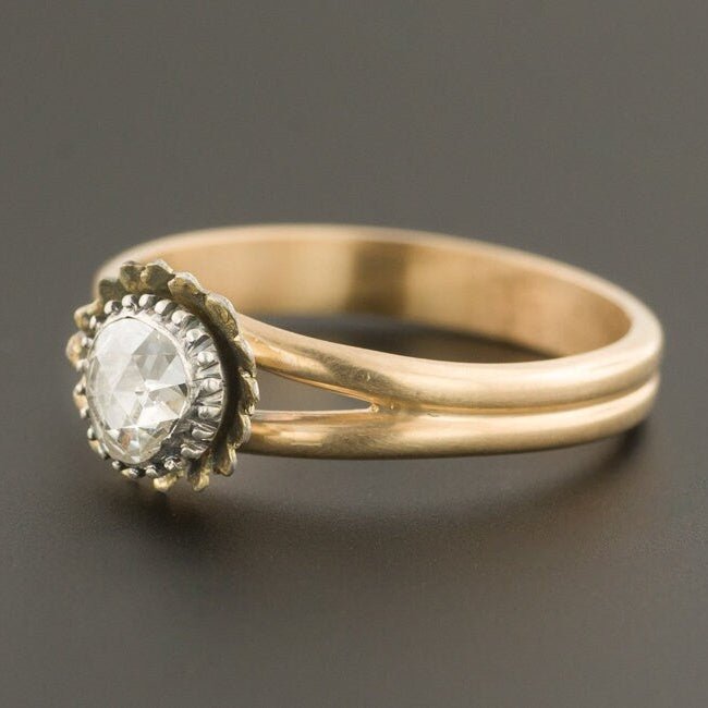 Rose Cut Diamond Ring | Antique Pin Conversion Ring - Trademark Antiques