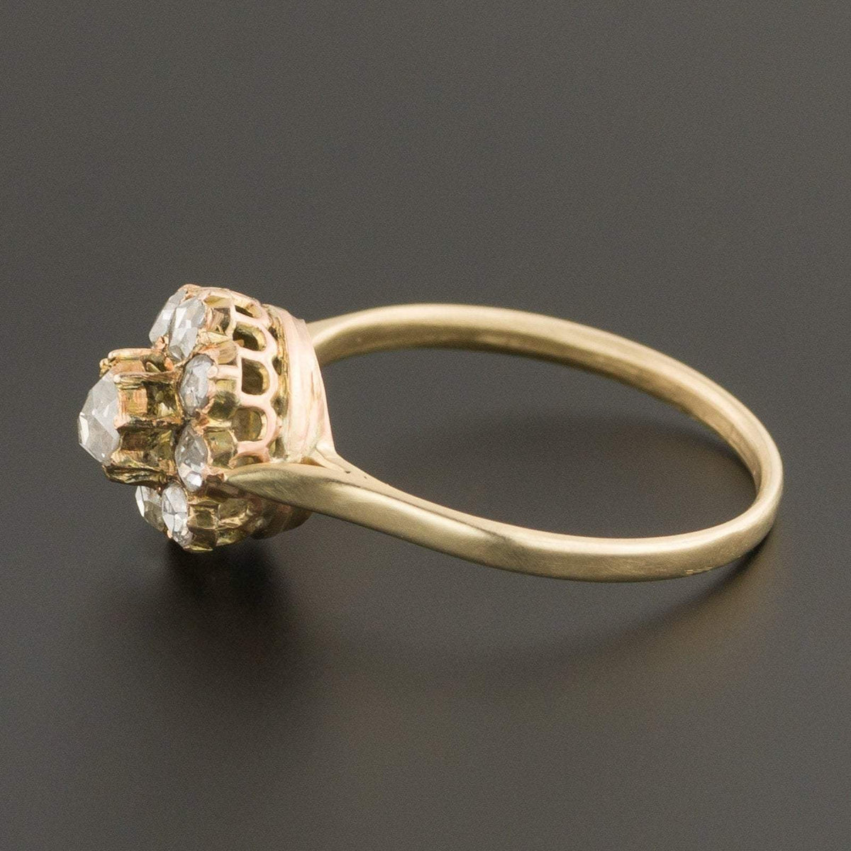 Rose Cut Diamond Ring | Antique Pin Conversion Ring - Trademark Antiques
