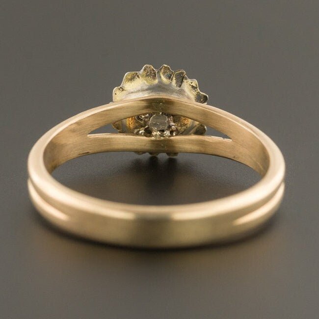 Rose Cut Diamond Ring | Antique Pin Conversion Ring - Trademark Antiques