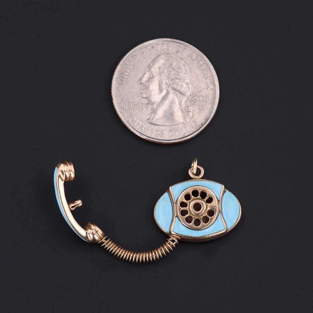 Rotary Phone Pendant | Telephone Charm or Pendant - Trademark Antiques
