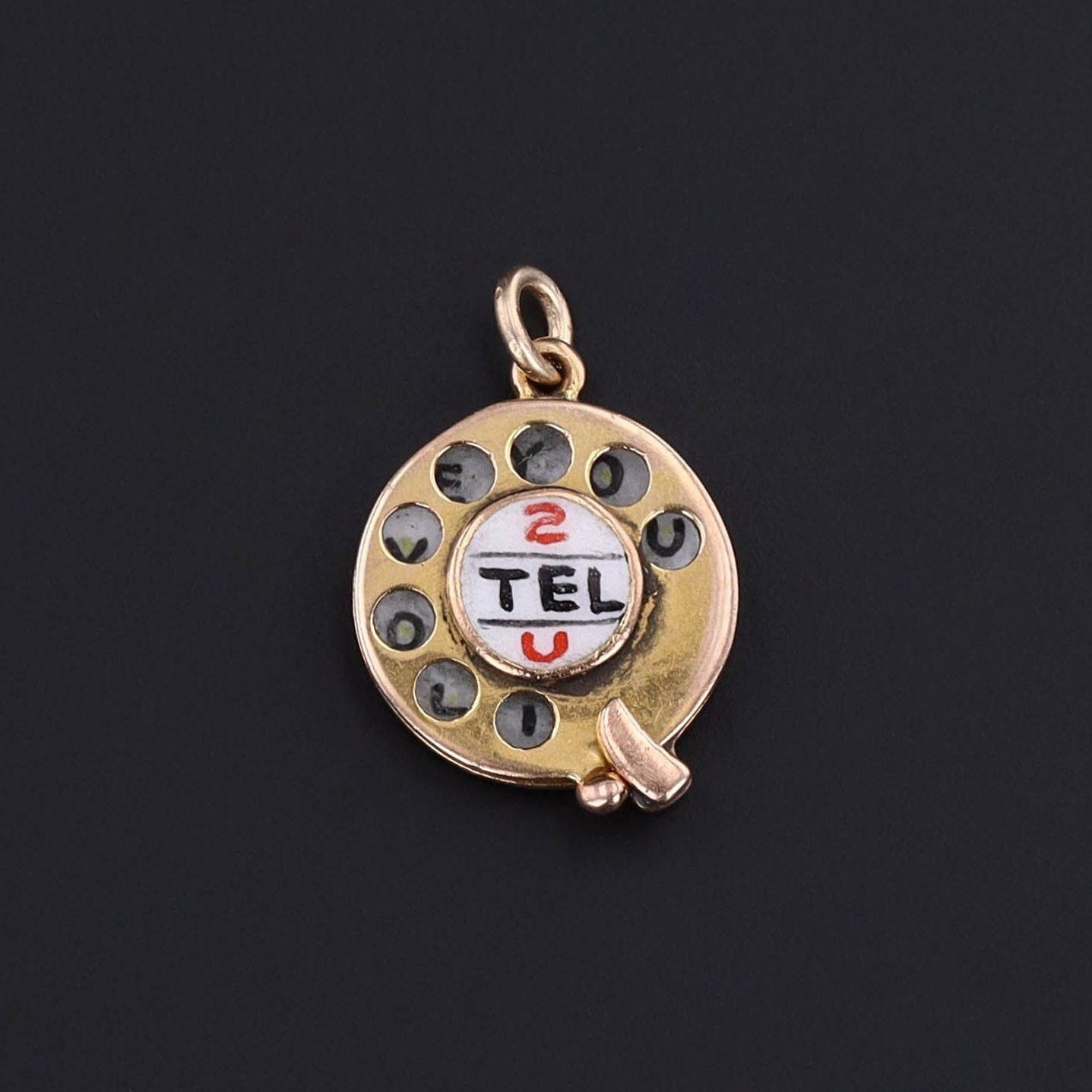 Rotary Telephone Dial Charm | Moveable Charm - Trademark Antiques