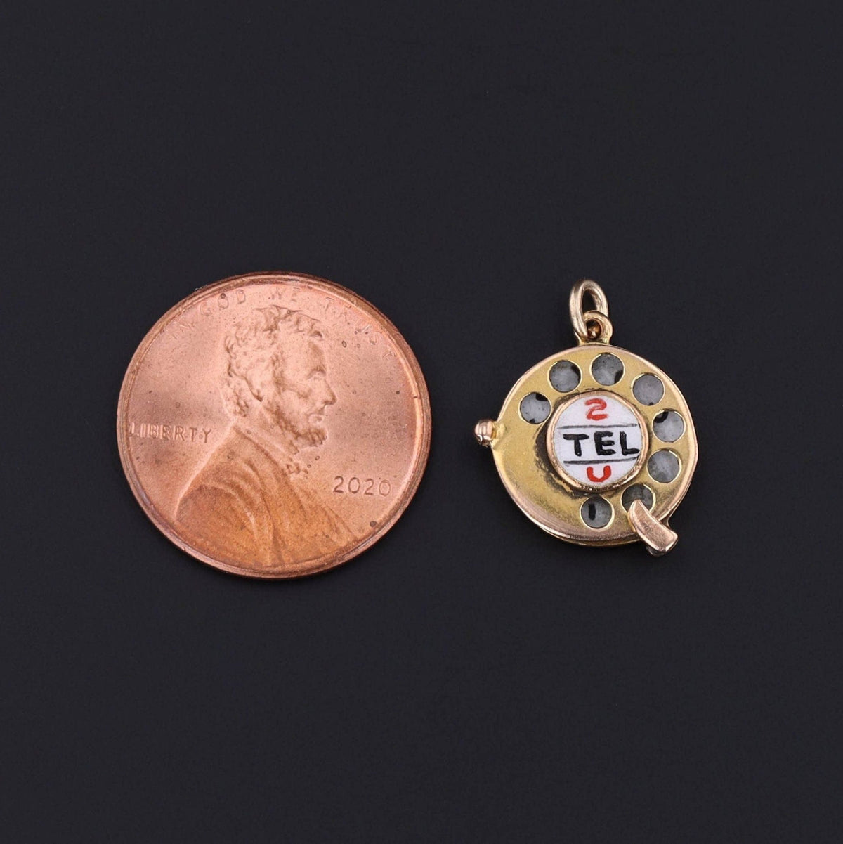 Rotary Telephone Dial Charm | Moveable Charm - Trademark Antiques