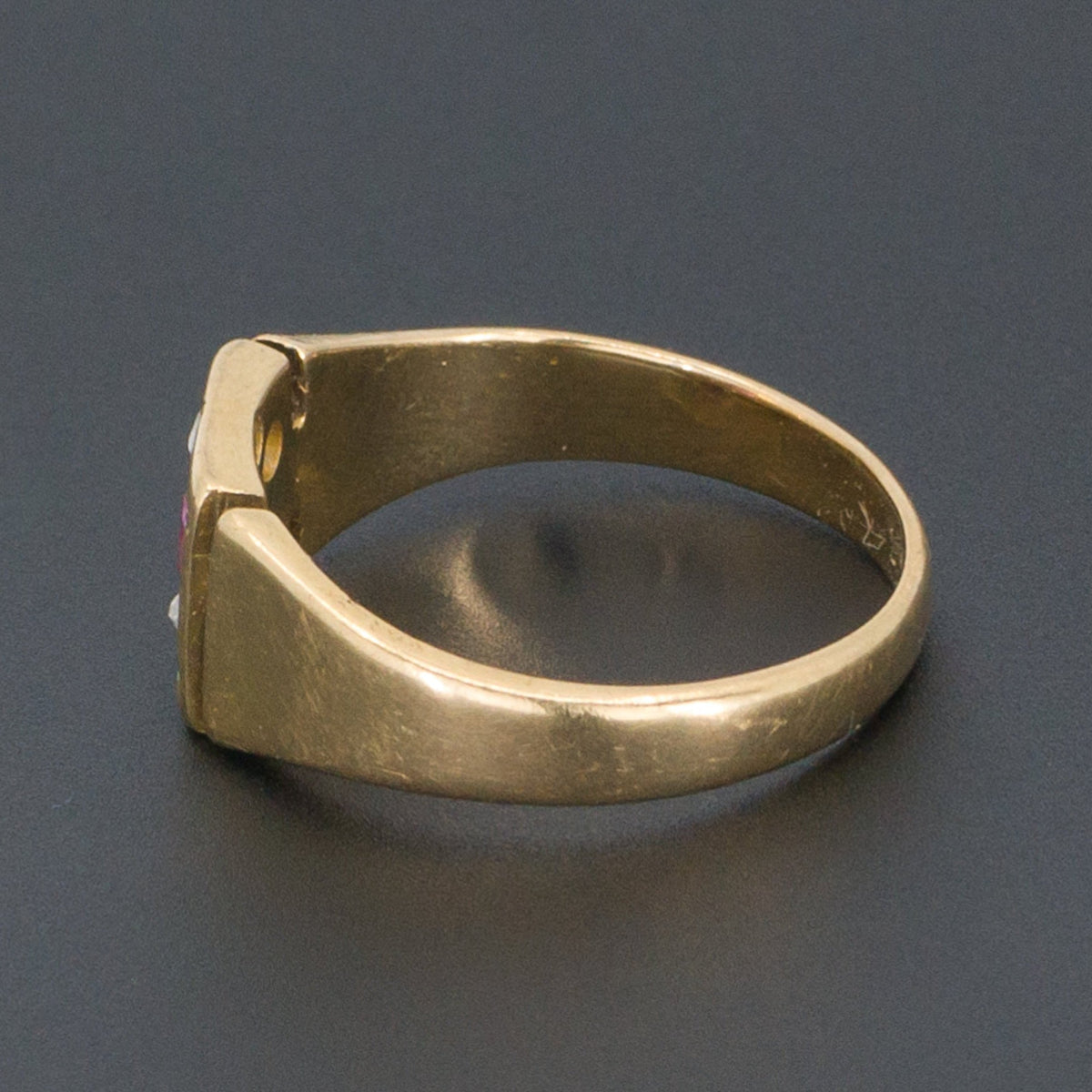 Ruby &amp; Diamond Flower Ring | Antique Ring - Trademark Antiques