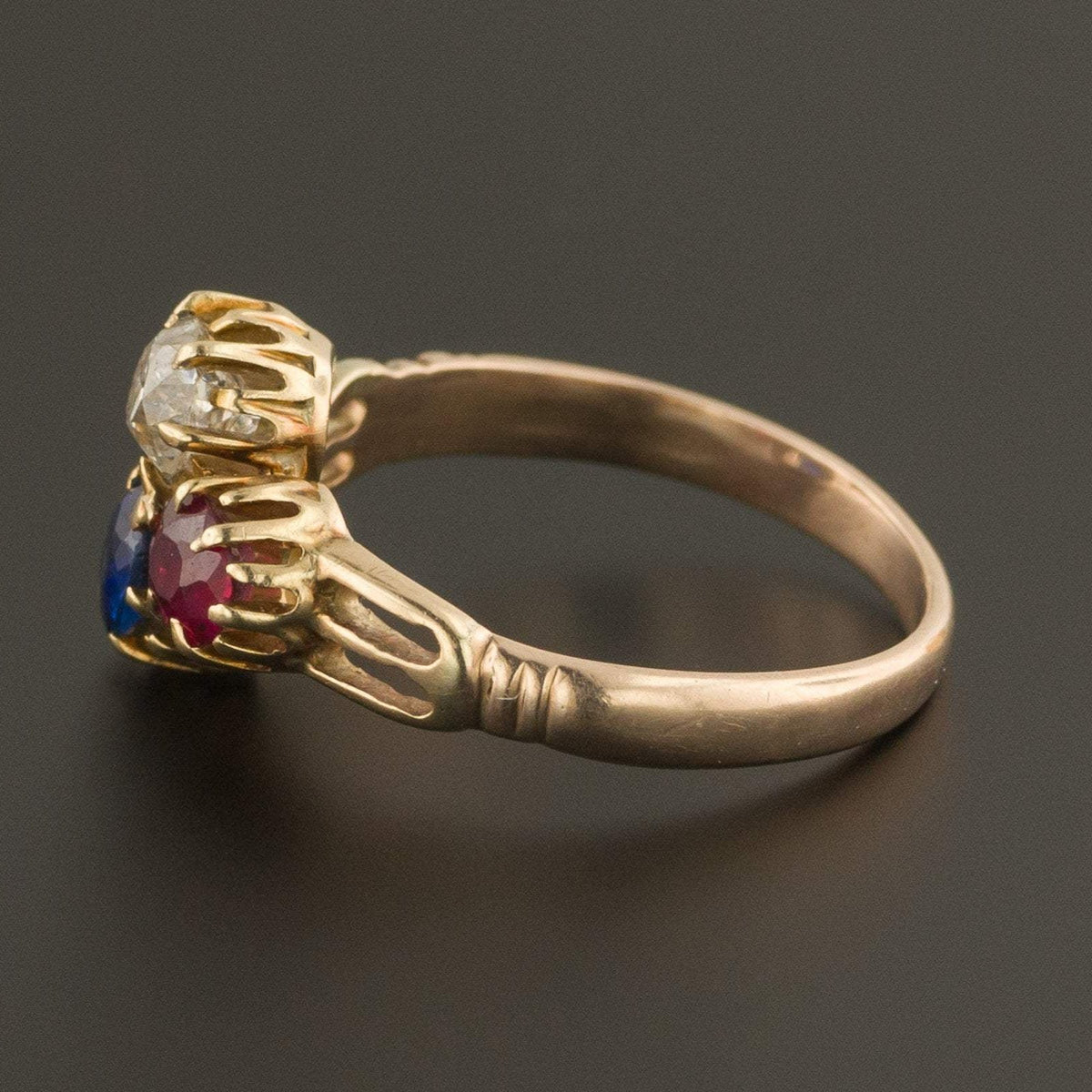 Ruby Sapphire &amp; Diamond Ring | Antique Ring - Trademark Antiques