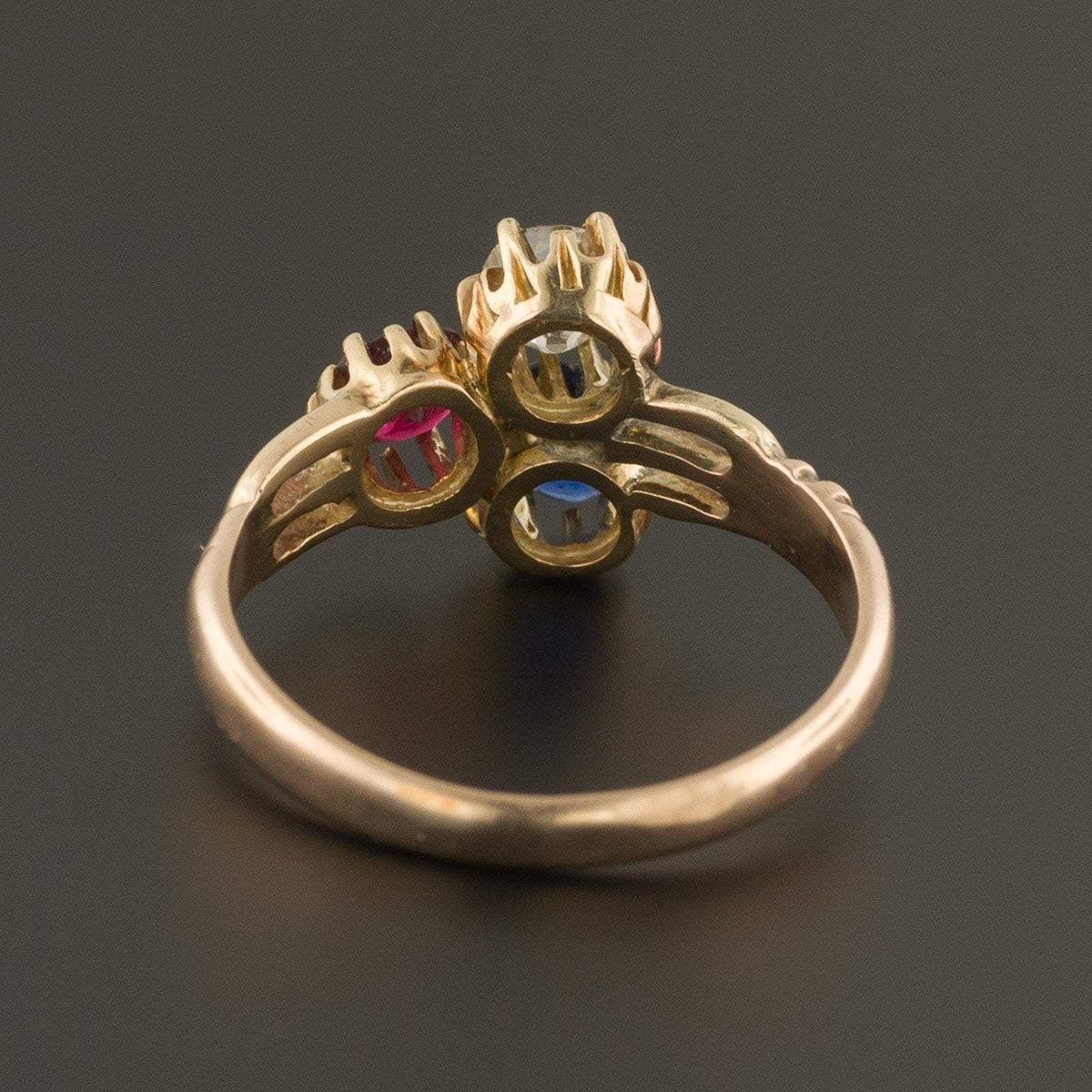 Ruby Sapphire &amp; Diamond Ring | Antique Ring - Trademark Antiques