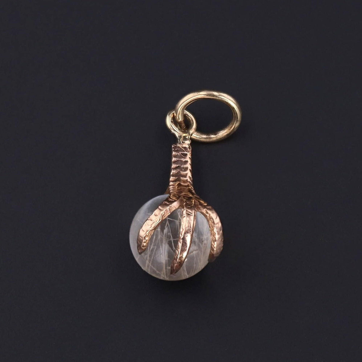 Rutilated Quartz Talon Pendant or Charm | Antique Moonstone Claw or Talon - Trademark Antiques