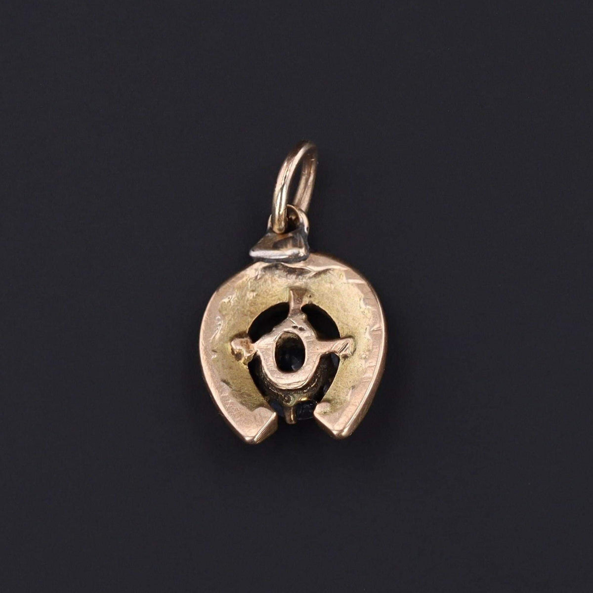 Sapphire &amp; Diamond Horseshoe Pendant | Antique Pin Conversion - Trademark Antiques