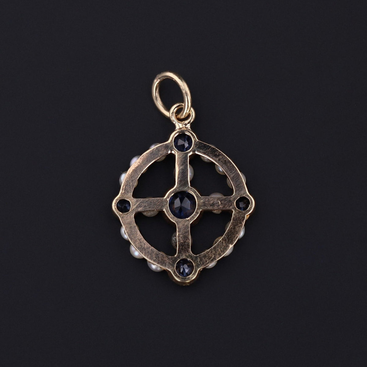 Sapphire &amp; Pearl Pendant | Pin Conversion Pendant - Trademark Antiques