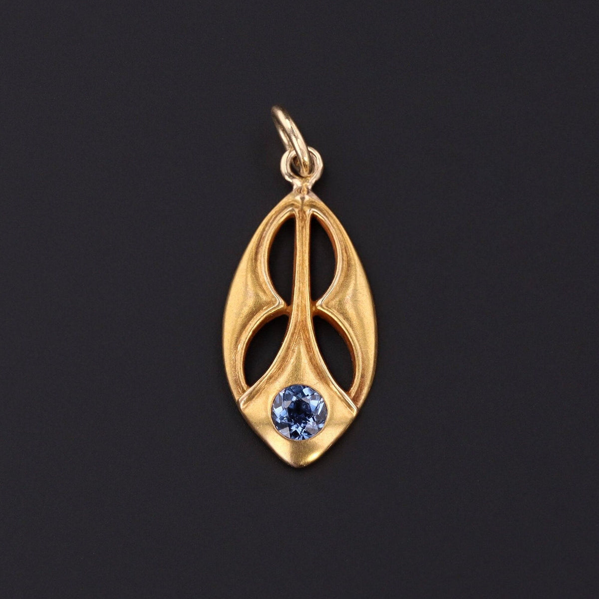 Sapphire Pendant or Charm | 14k Gold Charm - Trademark Antiques