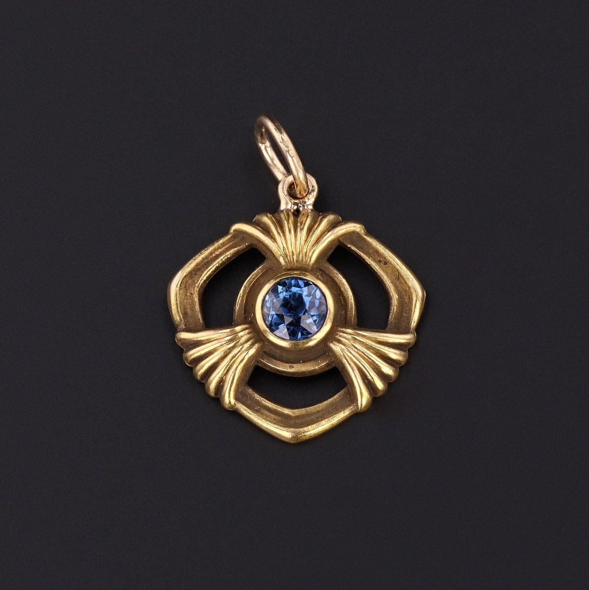 Sapphire Pendant or Charm | 14k Gold Charm - Trademark Antiques