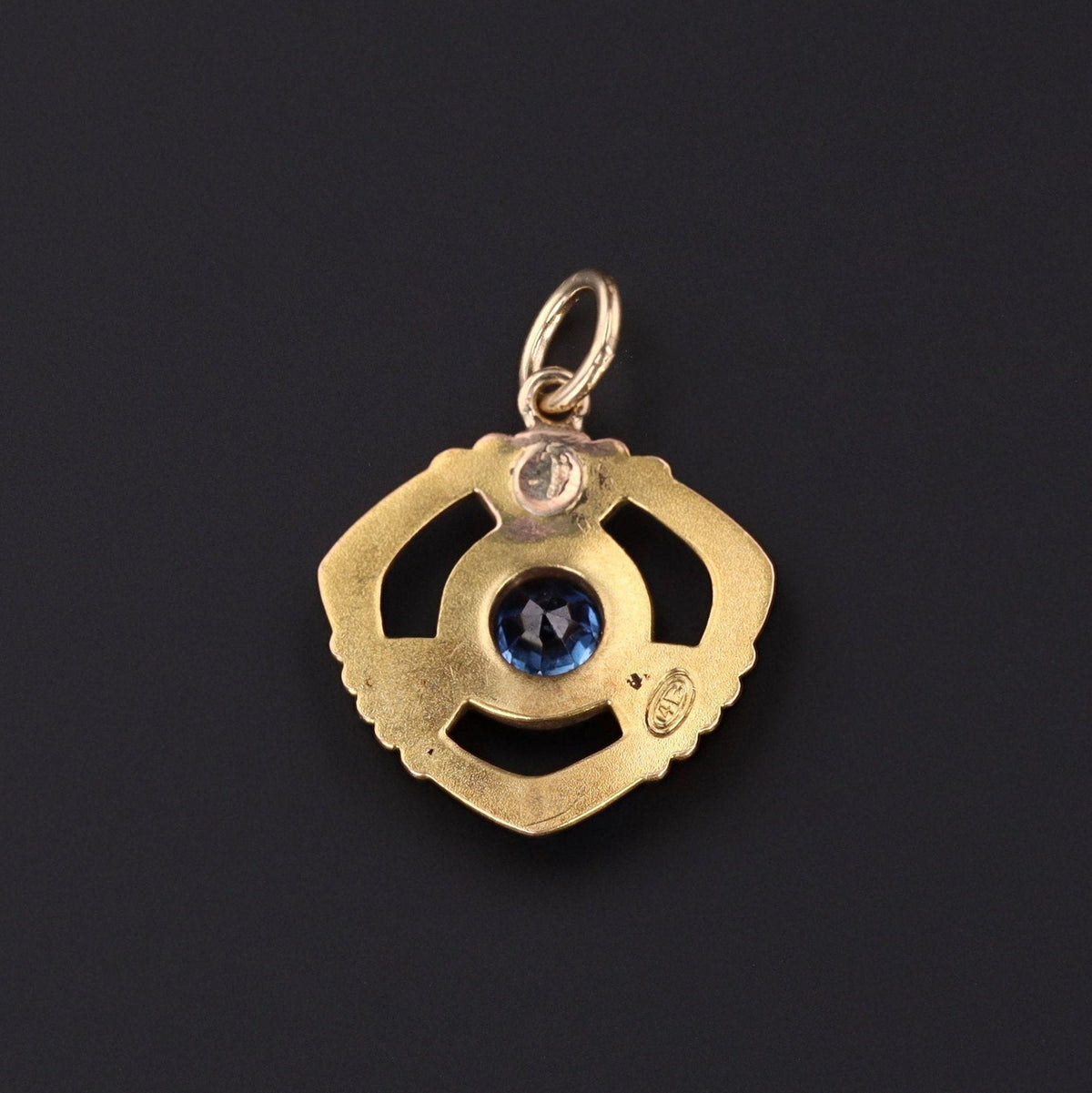 Sapphire Pendant or Charm | 14k Gold Charm - Trademark Antiques