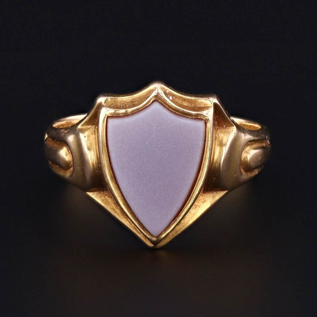 Sardonyx Shield Ring | 15ct Gold Ring - Trademark Antiques