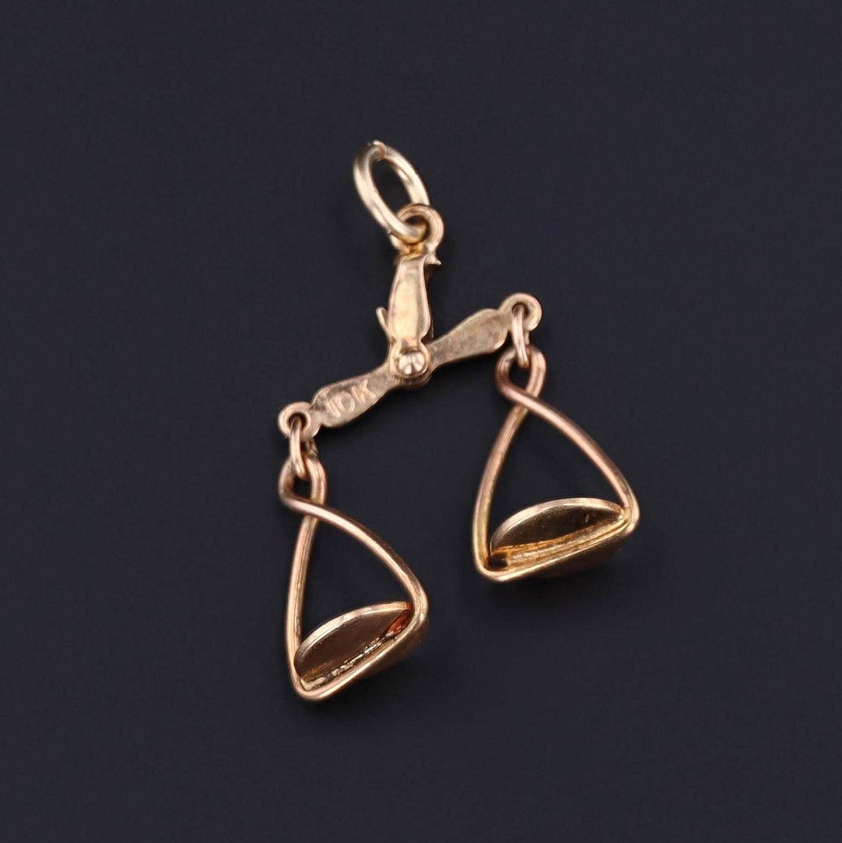 Scales of Justice Charm | 10k Gold Charm - Trademark Antiques
